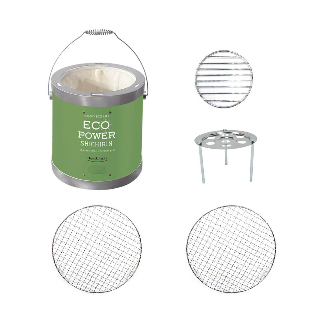 Gril à charbon en céramique, 22 cm, vert