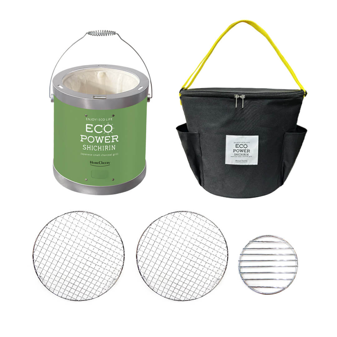 Gril à charbon en céramique, 22 cm, vert