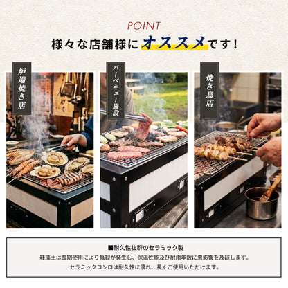 Large ceramic stove, commercial use, approximately 77.5cm