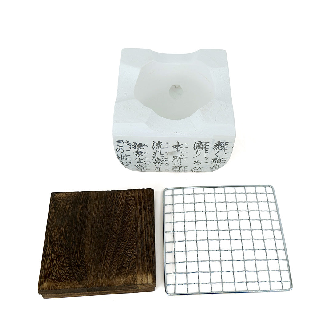 【新商品】角型 セラミック製七輪 大名コンロ ミニ七輪 15cm  | お団子 旅館 家庭用 焼き鳥などに ★SNSでも話題のミニ七輪★