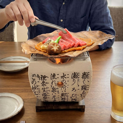 [New Product] Square Ceramic Charcoal Grill, Daimyo Stove, Mini Charcoal Grill, 15cm | Perfect for Rice Dumplings, Inns, Home Use, Yakitori, and More ★The Mini Charcoal Grill That's Trending on Social Media★
